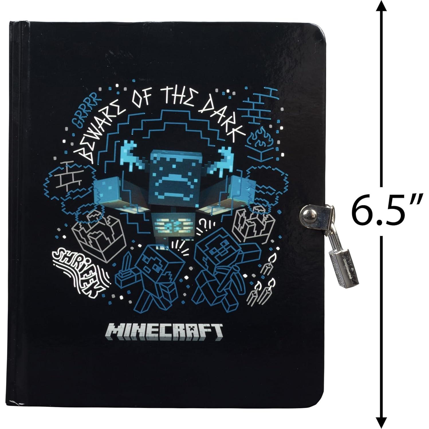 Diario Minecraft con Cerradura y Llave - 192 Páginas con Bolígrafos UV