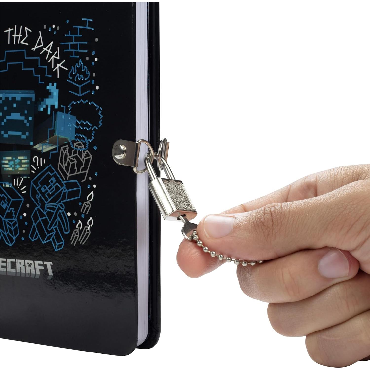 Diario Minecraft con Cerradura y Llave - 192 Páginas con Bolígrafos UV
