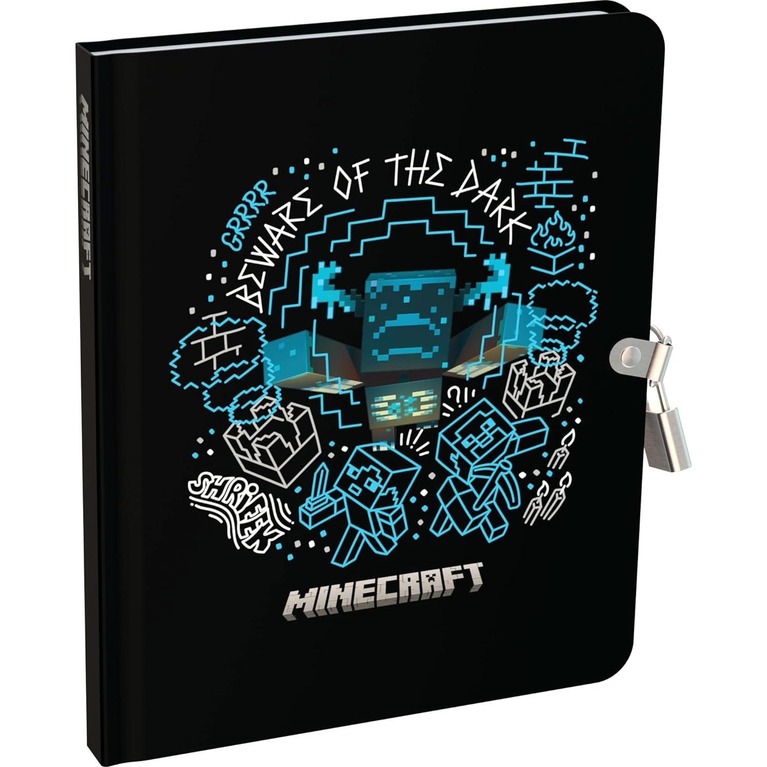 Diario Minecraft con Cerradura y Llave - 192 Páginas con Bolígrafos UV