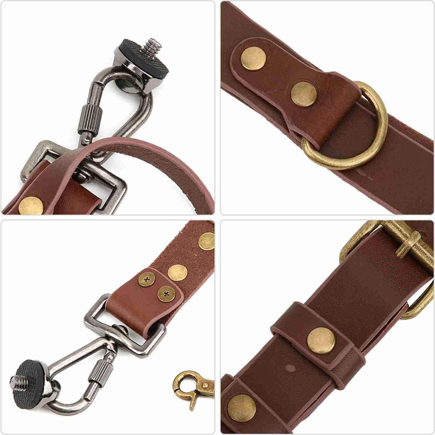 Correa de cámara doble ajustable Cocoarm de cuero