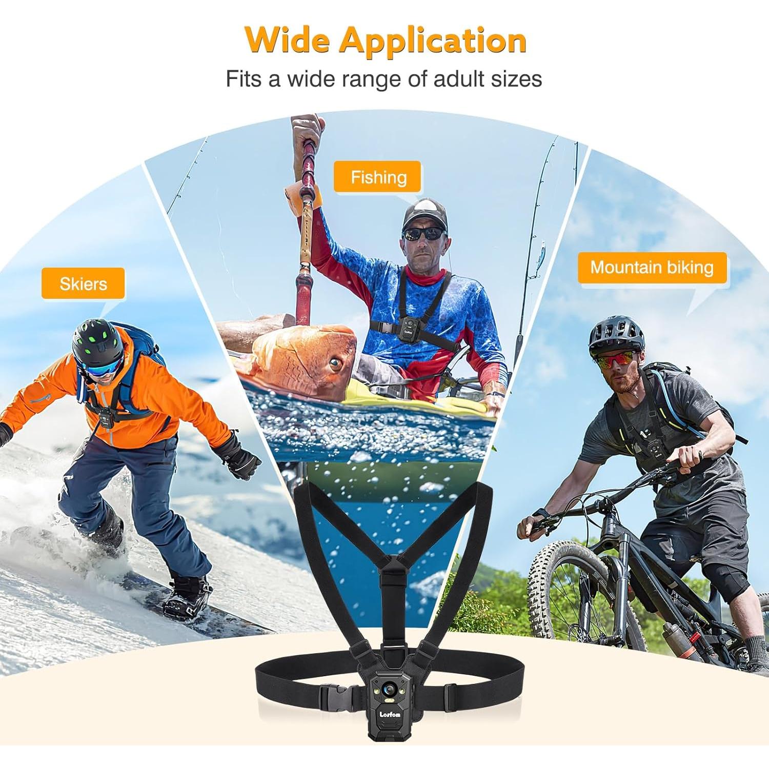 Soporte de pecho ajustable Losfom para cámara corporal