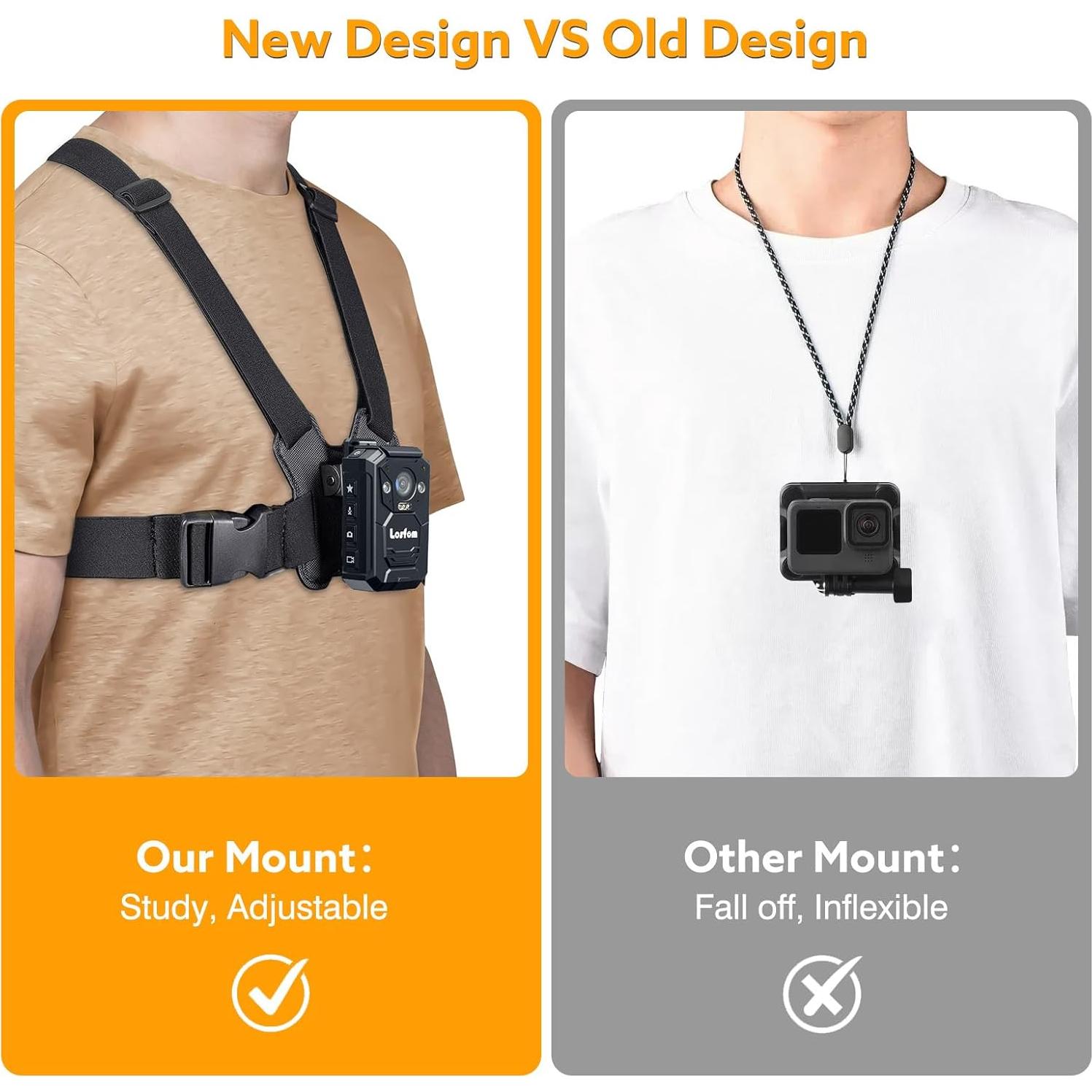 Soporte de pecho ajustable Losfom para cámara corporal