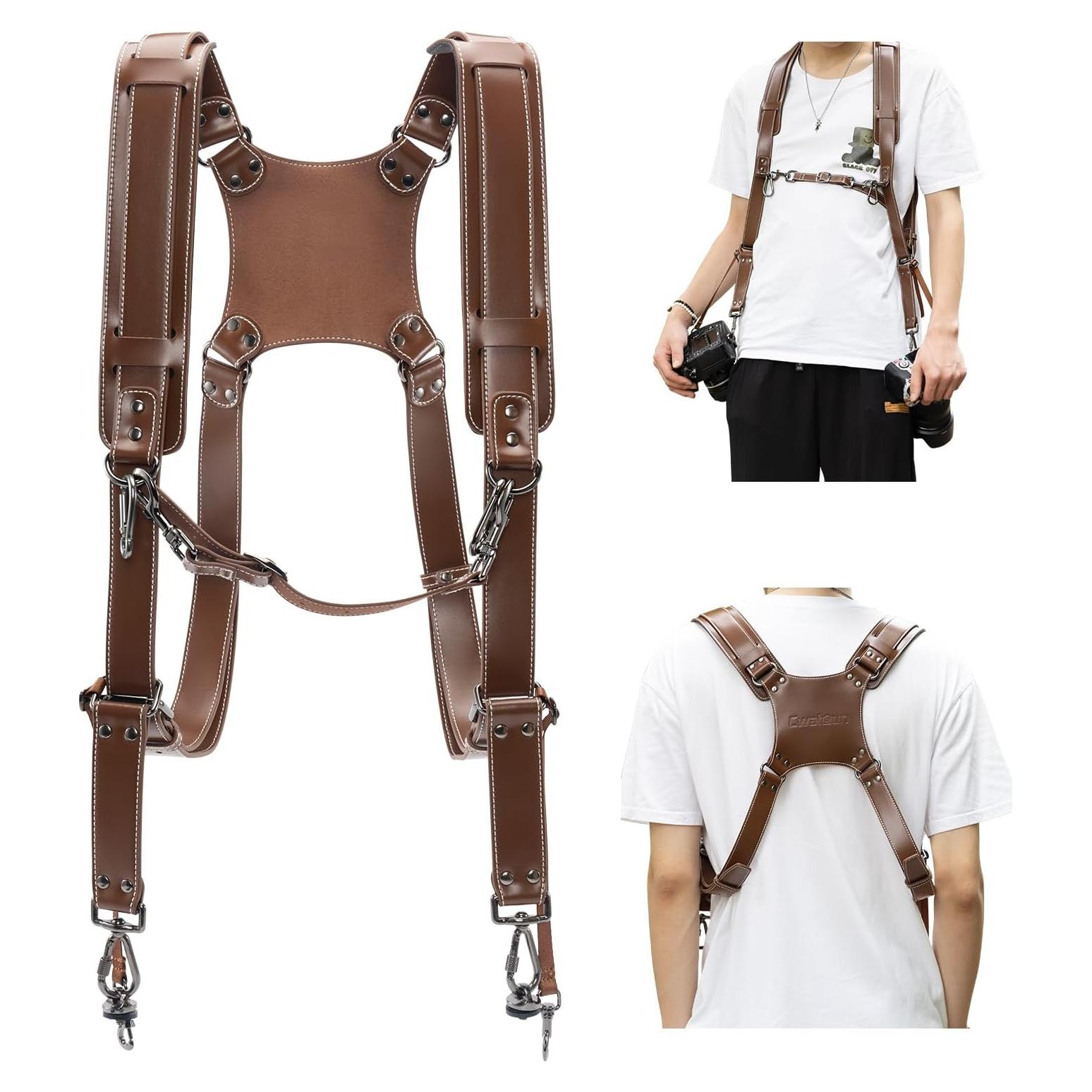 Cinturón de cámara Cwatcun 2.0 Café para DSLR y SLR