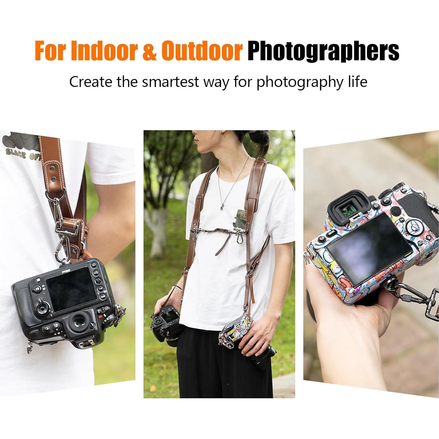 Cinturón de cámara Cwatcun 2.0 Café para DSLR y SLR