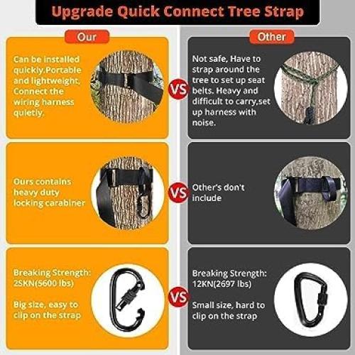 Arnés de Caza TRSMIMA con Correa de Soporte de Árbol 807 kg