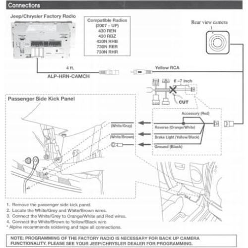 Adaptador de cámara de respaldo EWAY para Jeep Chrysler Dodge