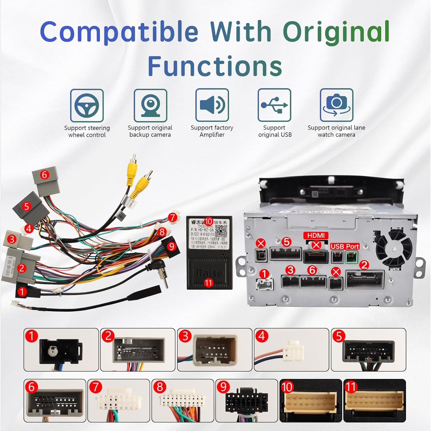 Arnés de cable de radio Honda CRV 2015-2016 y Civic 2014-2015