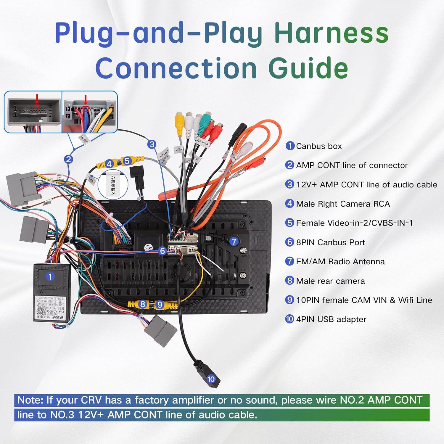 Arnés de cable de radio Honda CRV 2015-2016 y Civic 2014-2015