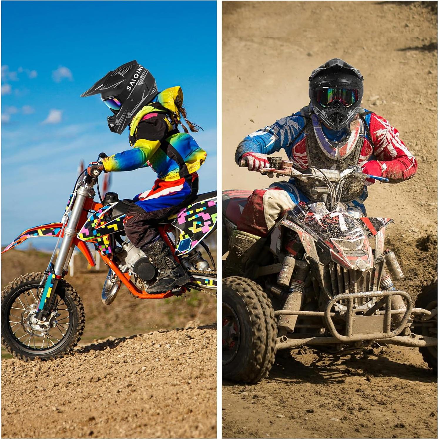 Casco Off-Road TIANDU HUANYING2024513 + Gafas y Guantes