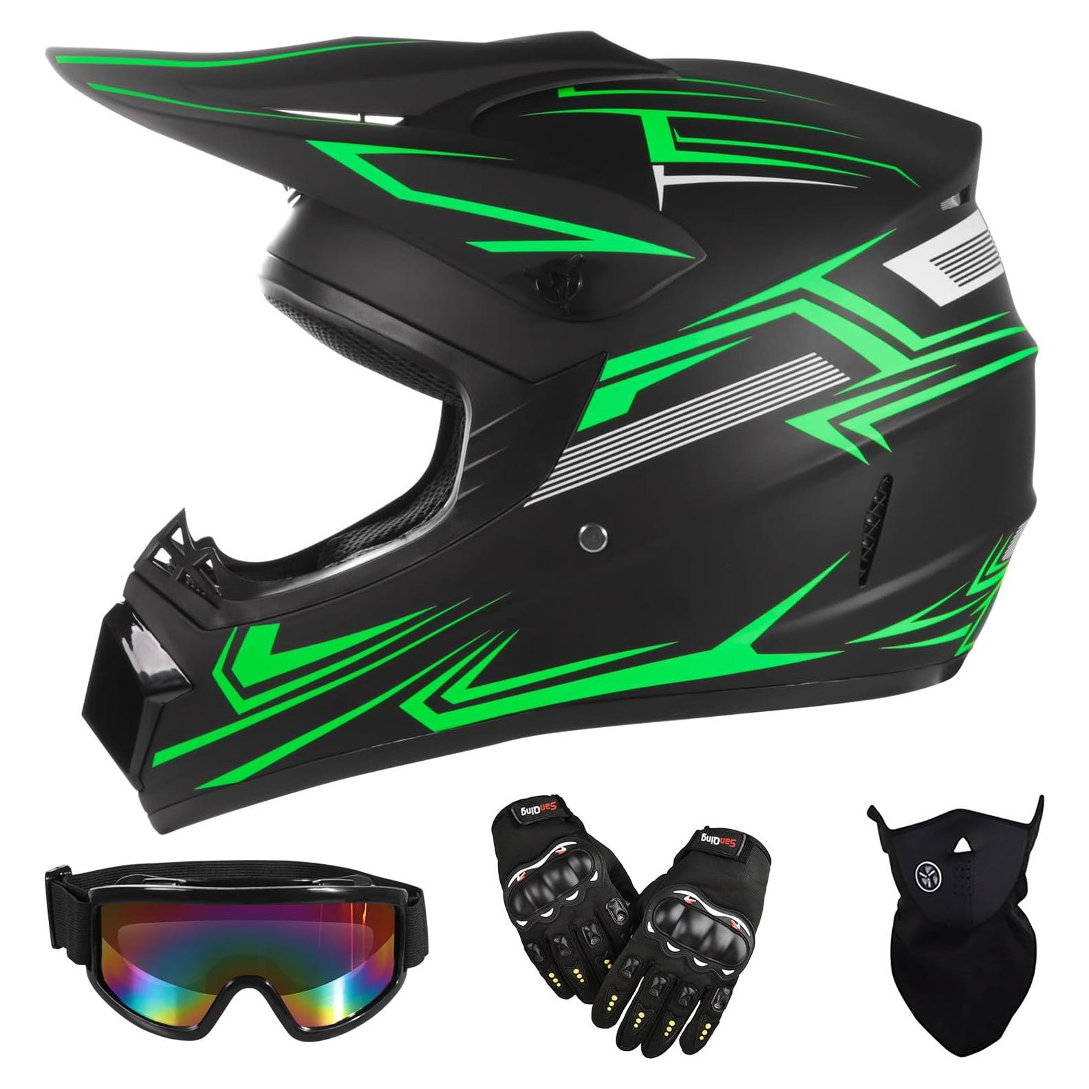 Casco Off-Road TIANDU HUANYING2024513 Verde para Niños