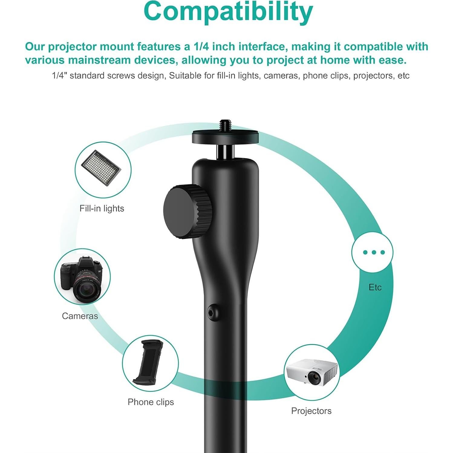 Soporte de Proyector WALI PM-004-B Ajustable hasta 121 cm