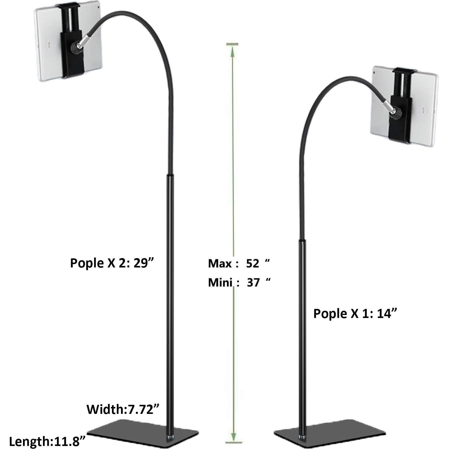 Soporte de Piso para Tablet Creatop Ajustable 360° Negro