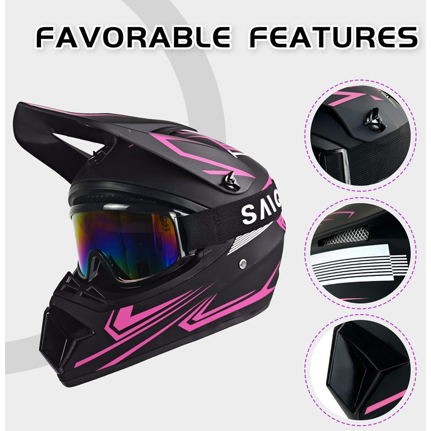 Casco de Motocicleta TIANDU HUANYING2024513 Rosa Pequeño