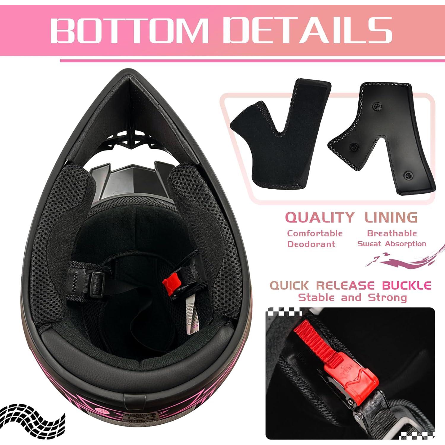 Casco de Motocicleta TIANDU HUANYING2024513 Rosa Pequeño