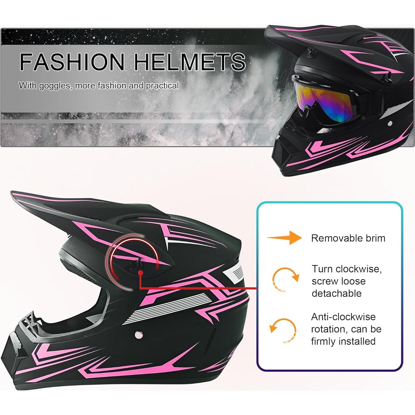 Casco de Motocicleta TIANDU HUANYING2024513 Rosa Pequeño