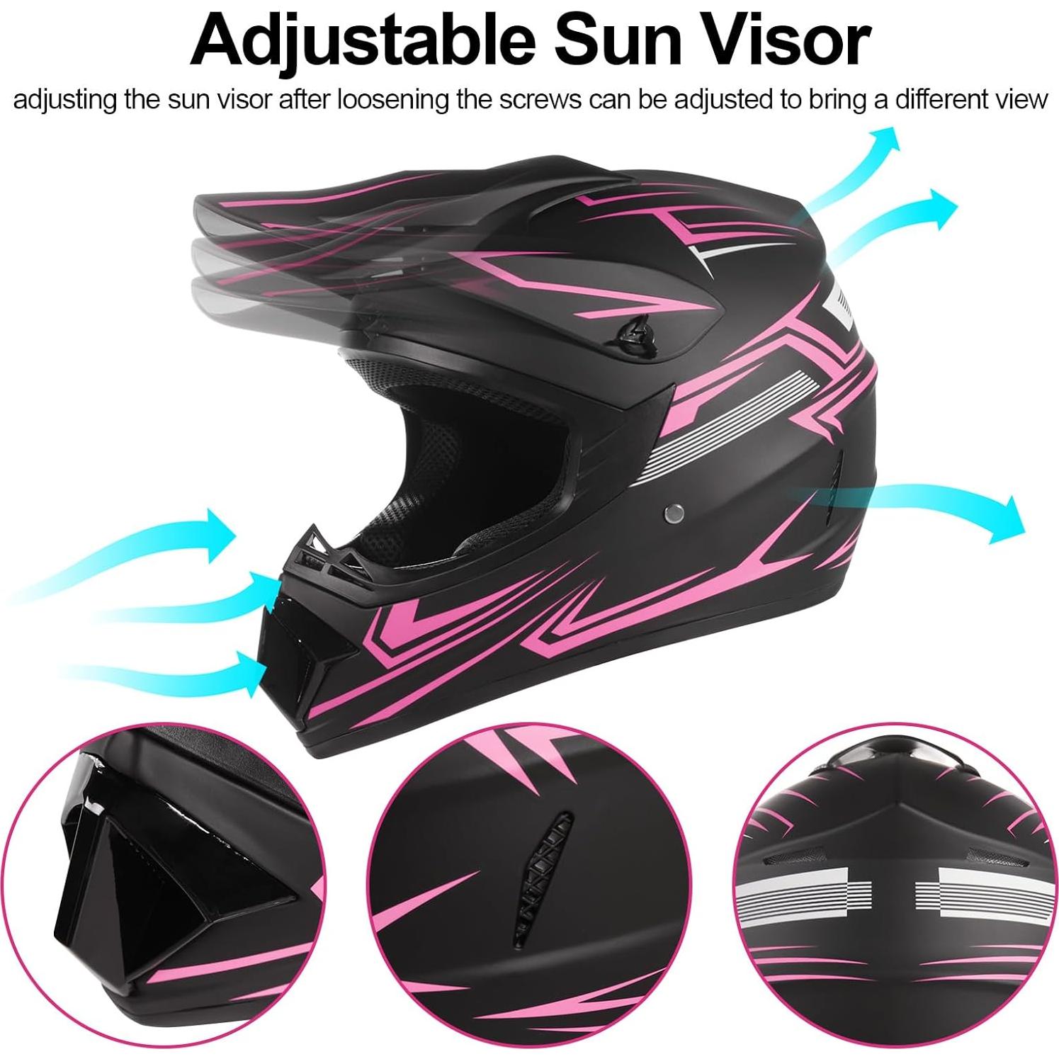 Casco de Motocicleta TIANDU HUANYING2024513 Rosa Pequeño