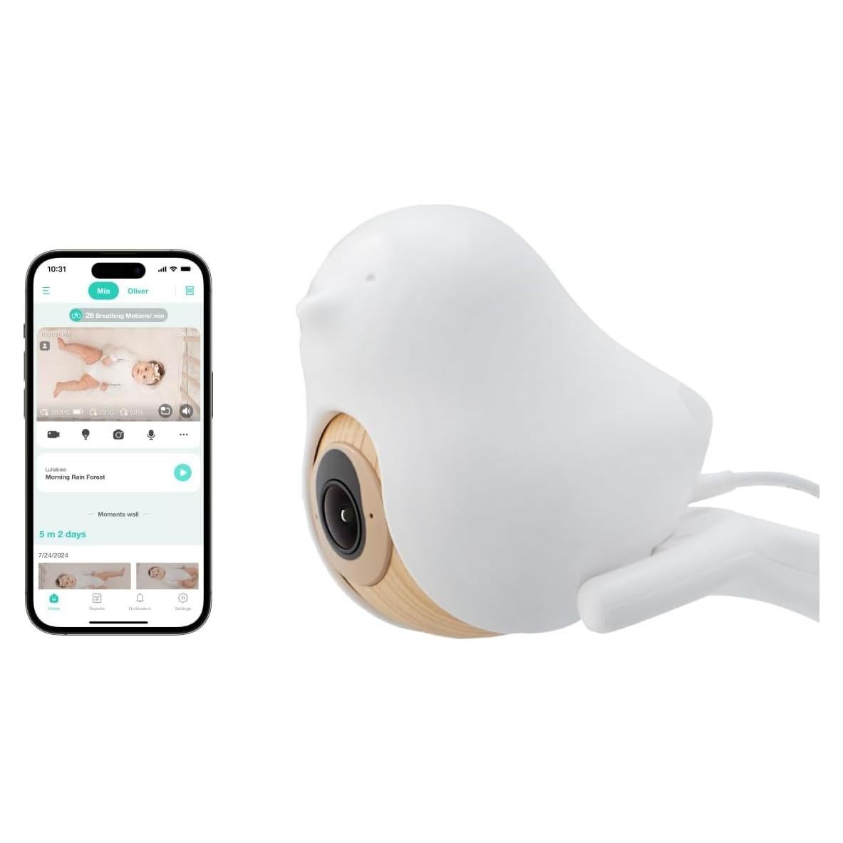 Monitor Inteligente para Bebés CuboAi 2025 - 2.5K QHD, Audio Bidireccional, Alertas de Seguridad