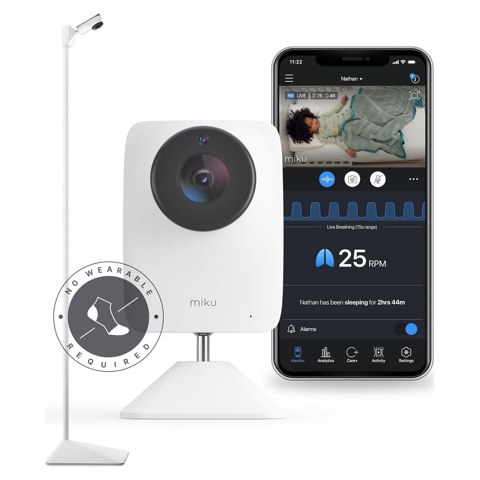 Monitor Inteligente para Bebés Miku Pro con Soporte y Alertas