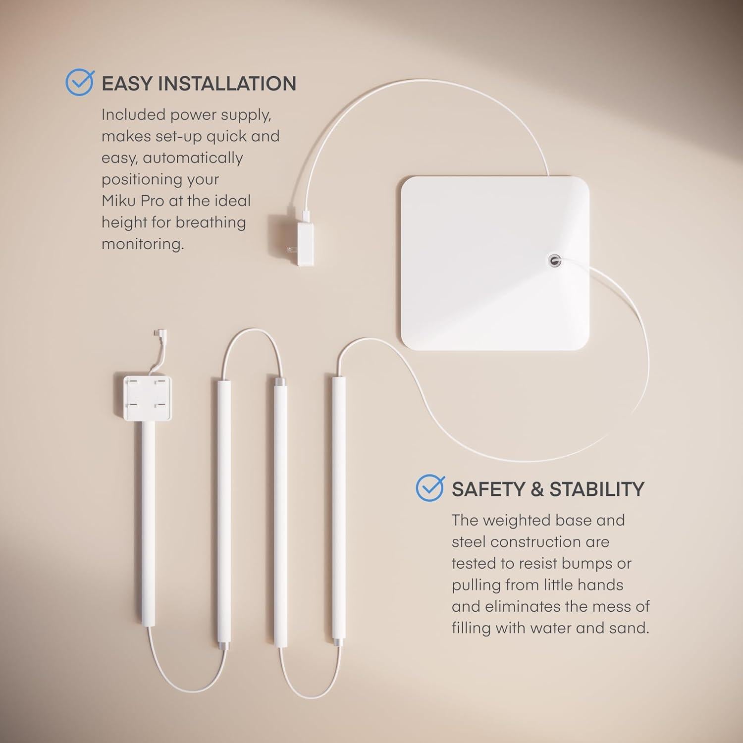 Monitor Inteligente para Bebés Miku Pro con Soporte y Alertas