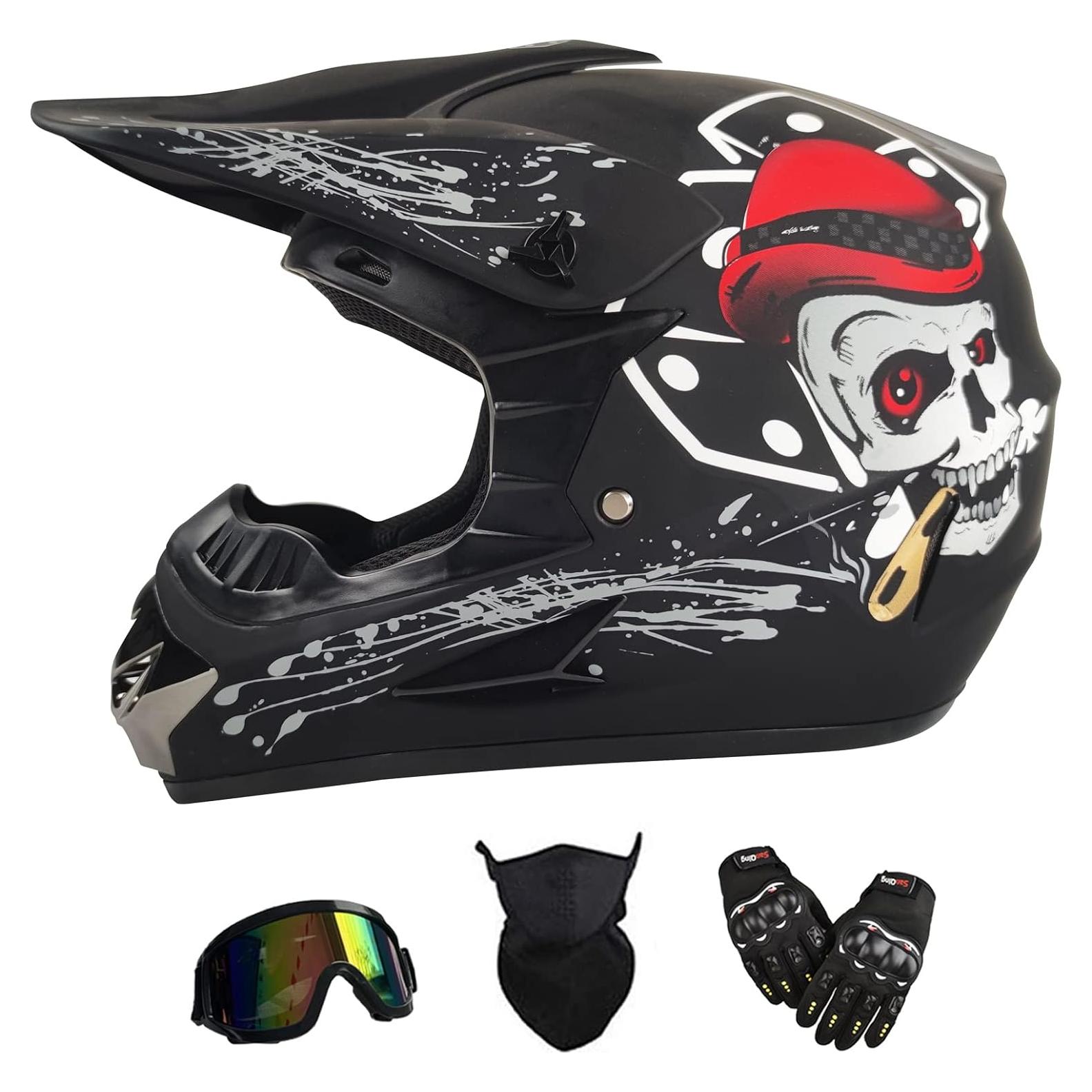 Casco Off-Road TIANDU HUANYING2024513 + Gafas y Guantes