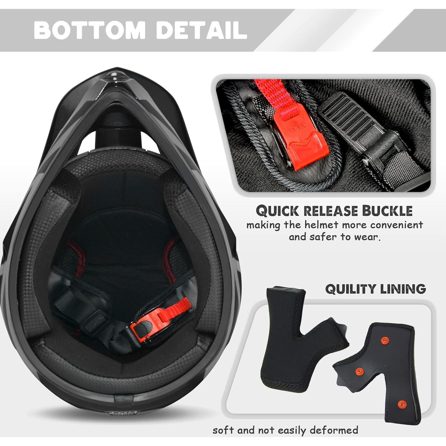 Casco Off-Road TIANDU HUANYING2024513 + Gafas y Guantes