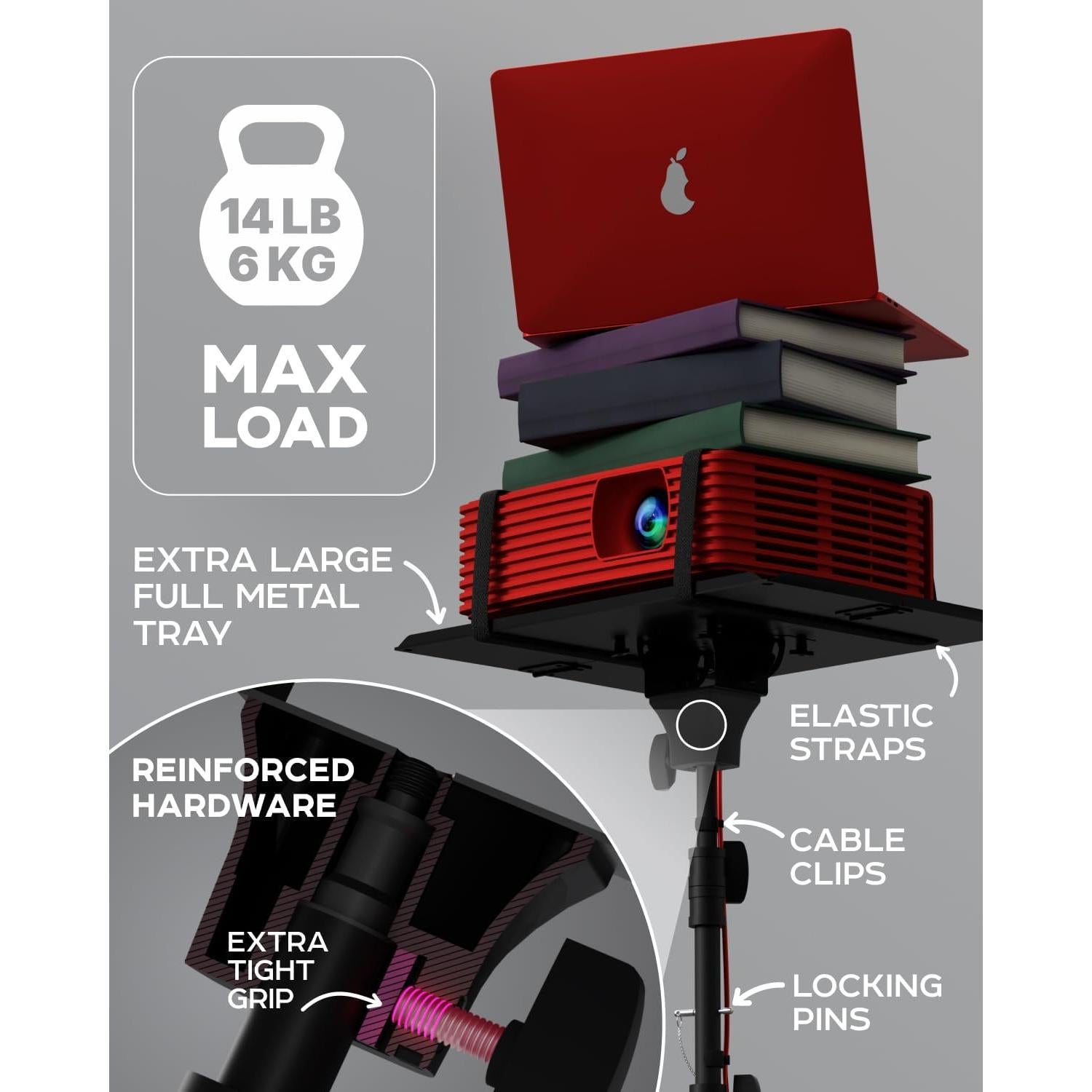 Soporte de trípode ajustable PropVue para proyector y laptop