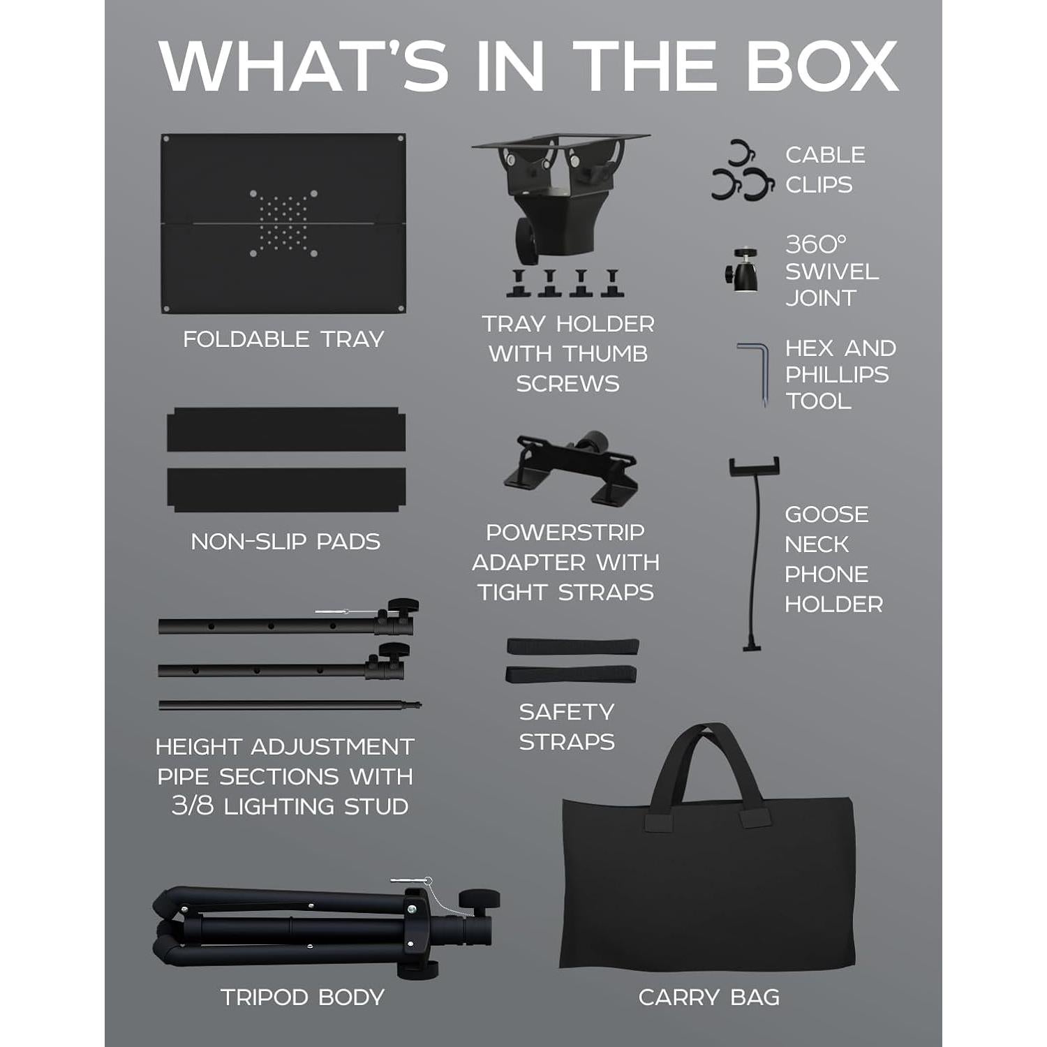 Soporte de trípode ajustable PropVue para proyector y laptop