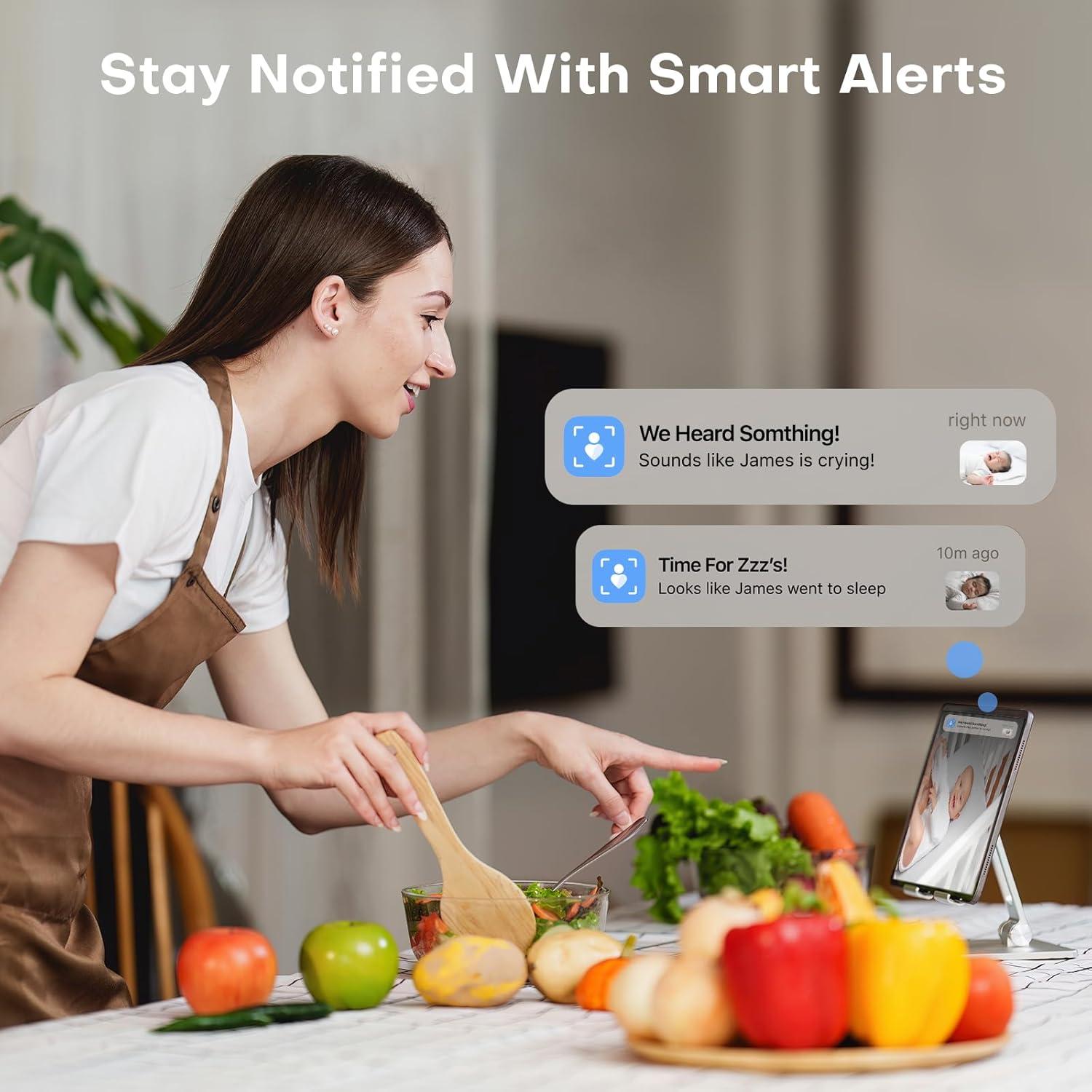 Monitor Inteligente para Bebés Maliton 2K con Soporte de Piso