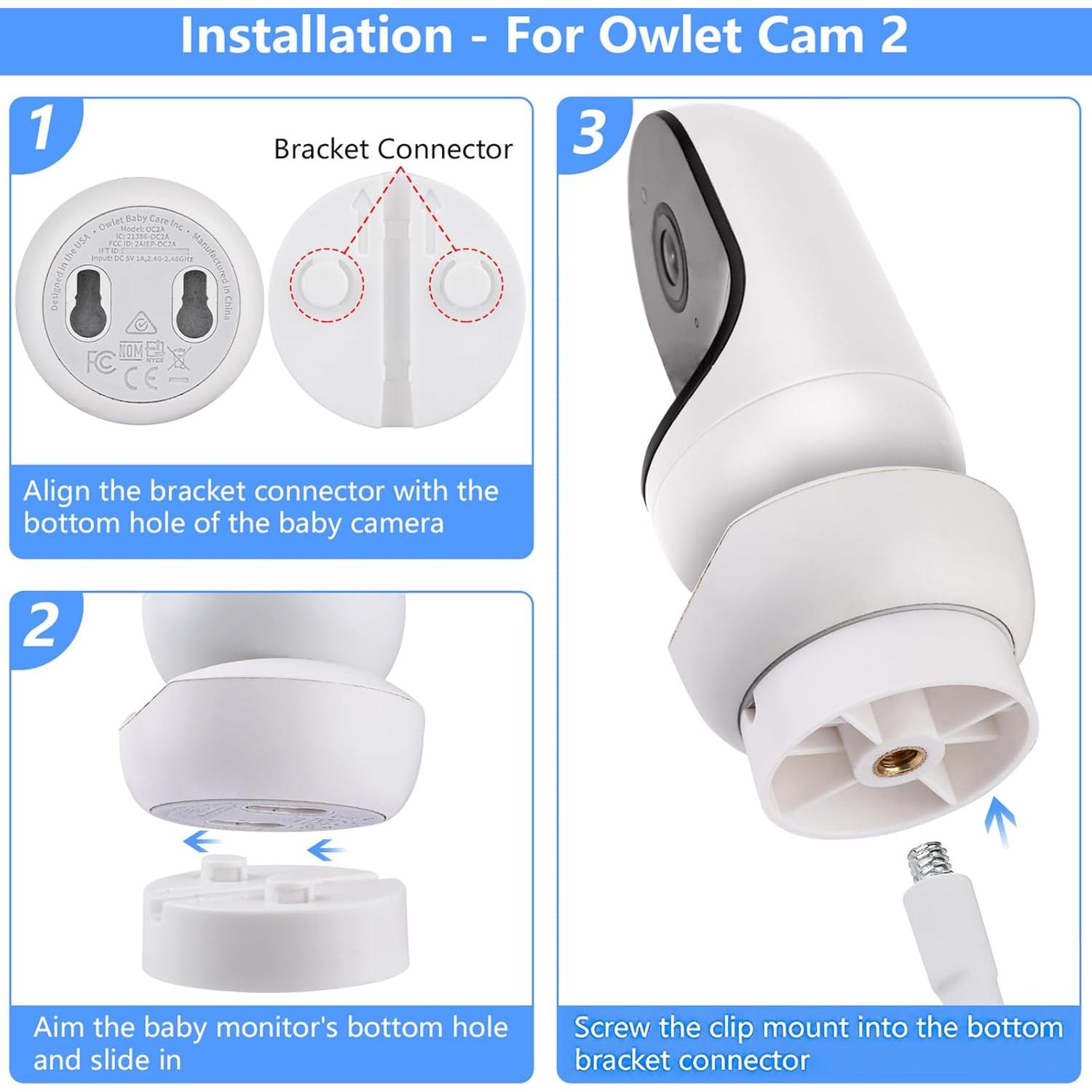 Soporte Clip Flexible Wochel para Monitor de Bebé Owlet Cam 2