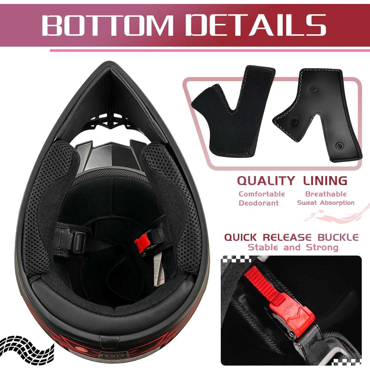 Casco de Motocross TIANDU HUANYING2024513 Rojo XL