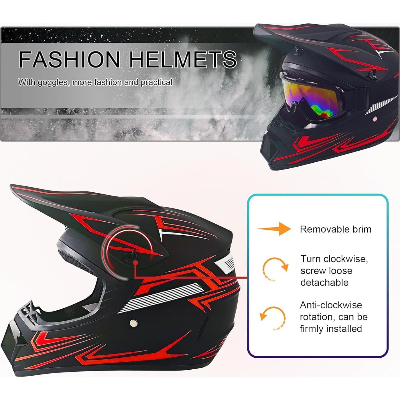 Casco de Motocross TIANDU HUANYING2024513 Rojo XL