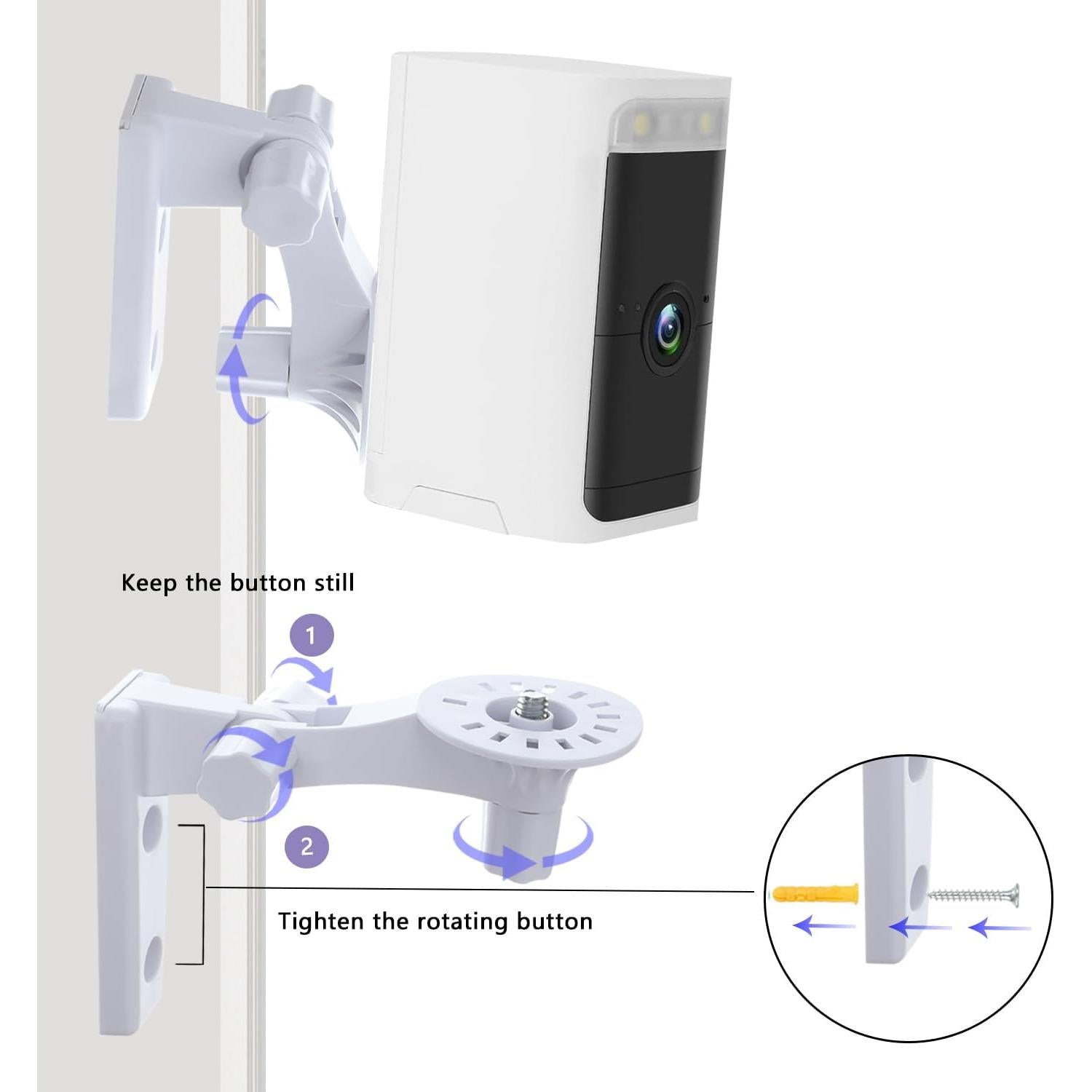 Soporte de Pared para Cámara TEKCAM Ajustable 180° - Paquete de 2