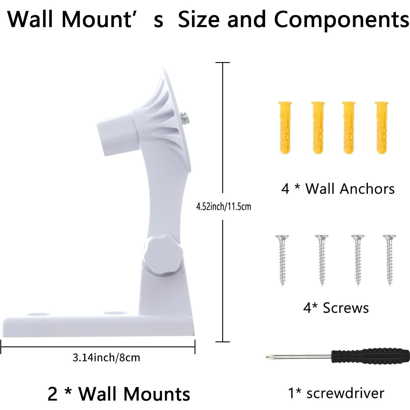 Soporte de Pared para Cámara TEKCAM Ajustable 180° - Paquete de 2
