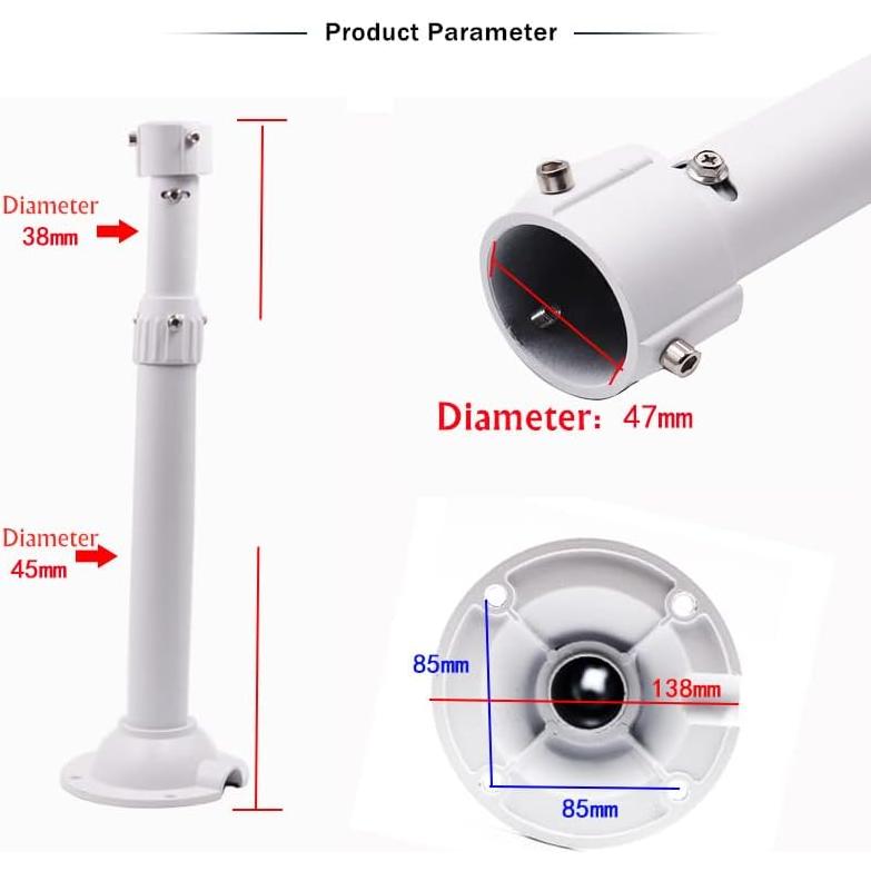 Soporte Telescópico Ajustable V-Fiabilidad para Cámara CCTV 30-60cm