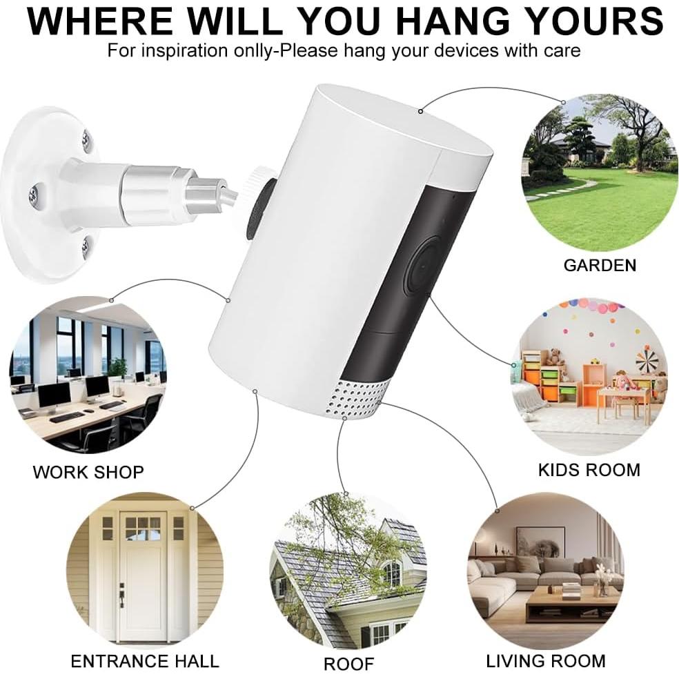 Soporte de Cámara Adhesivo Ring 360° Ajustable Blanco