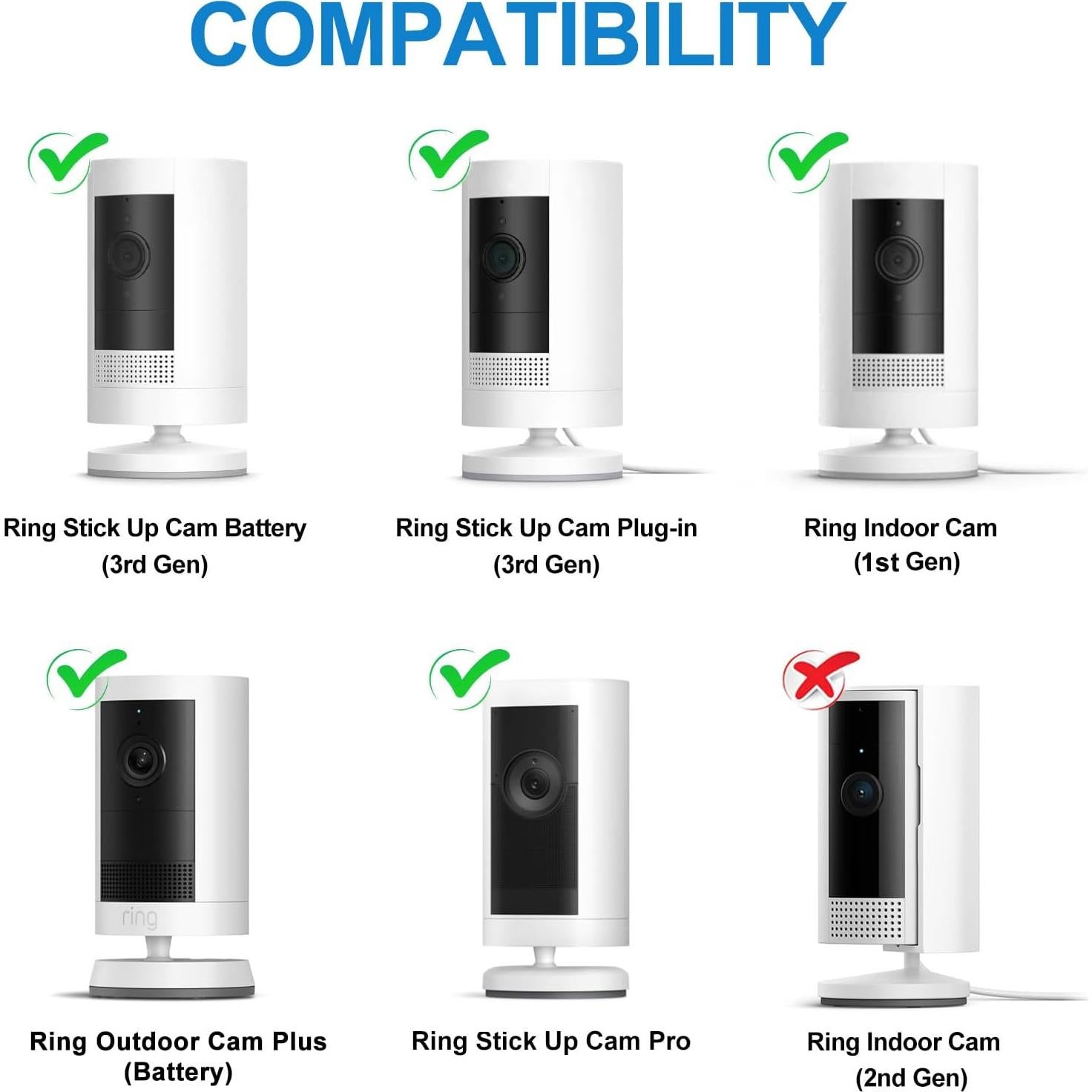 Soporte Adhesivo de Pared para Cámara Ring Stick Up Cam - 2 Pack