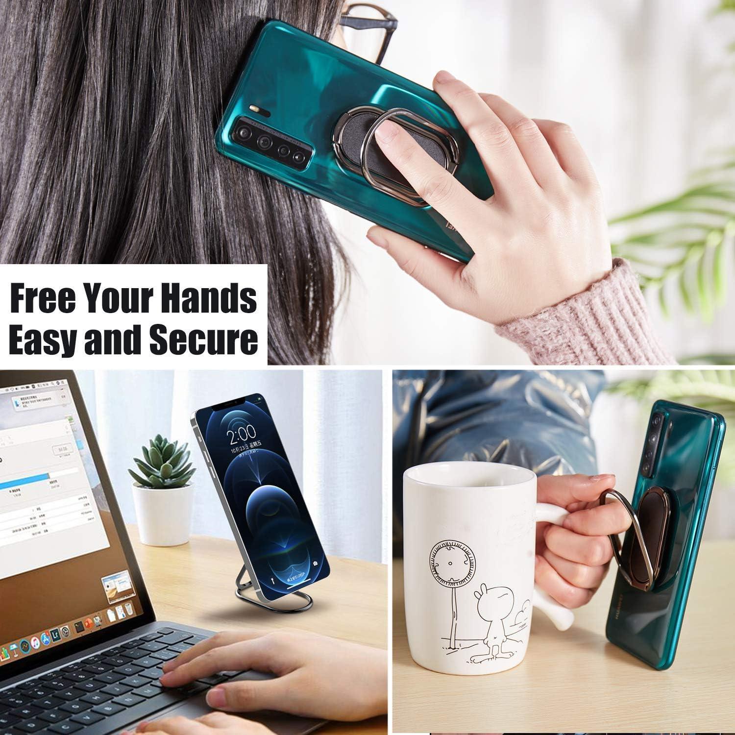 Soporte de Anillo Rimyam Ovalado Negro 360° para Smartphone