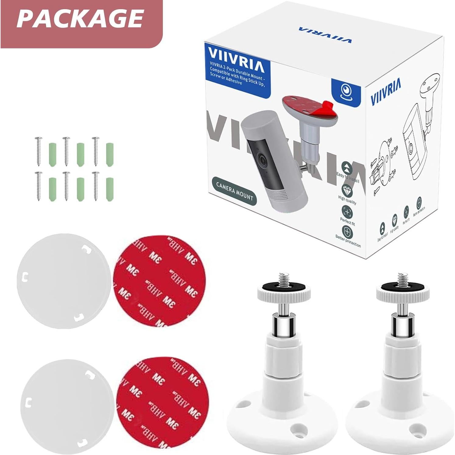 Soporte de Montaje en Pared VIIVRIA para Cámaras - 2 Pack