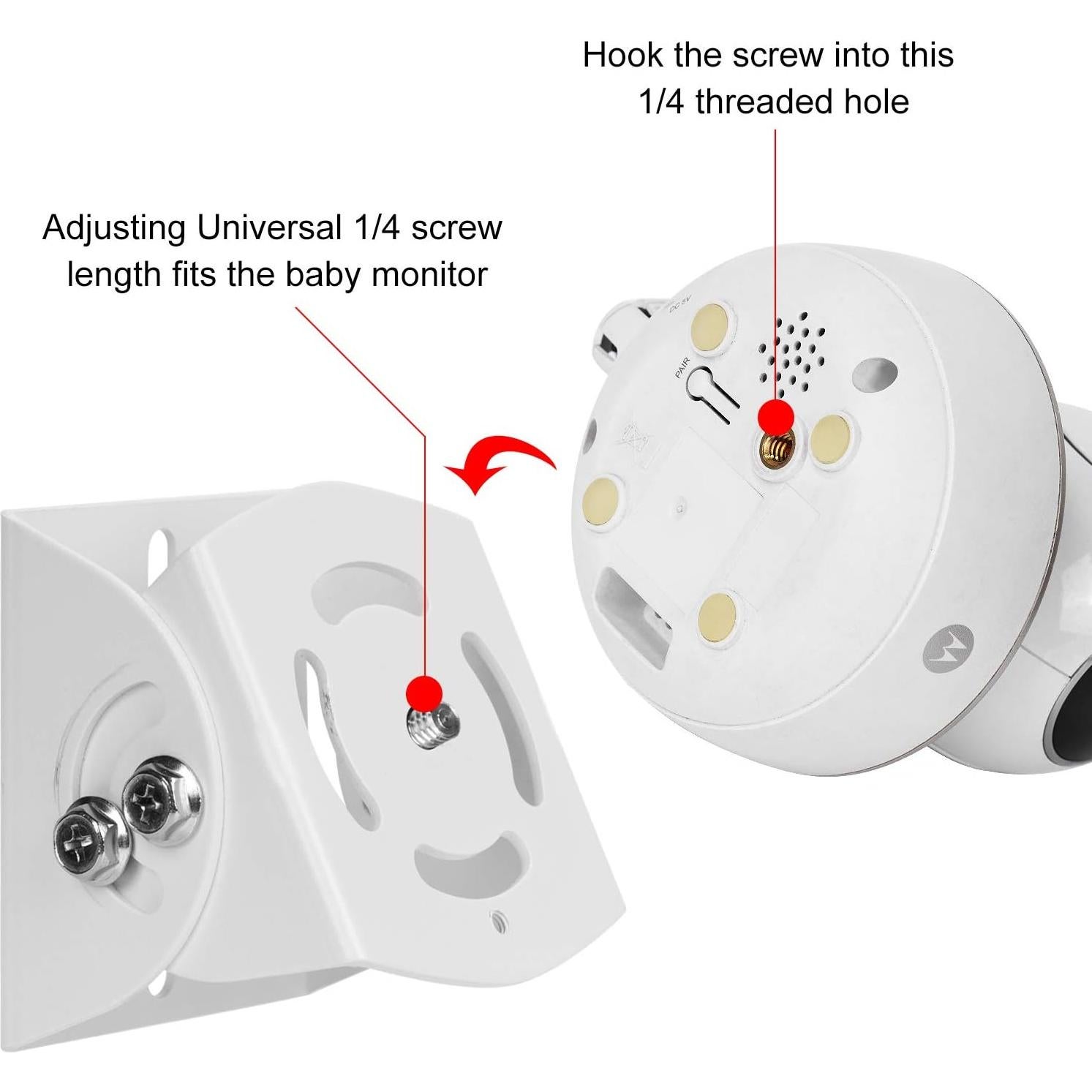 Soporte de Pared Ajustable para Monitor de Bebé Arlo y Motorola