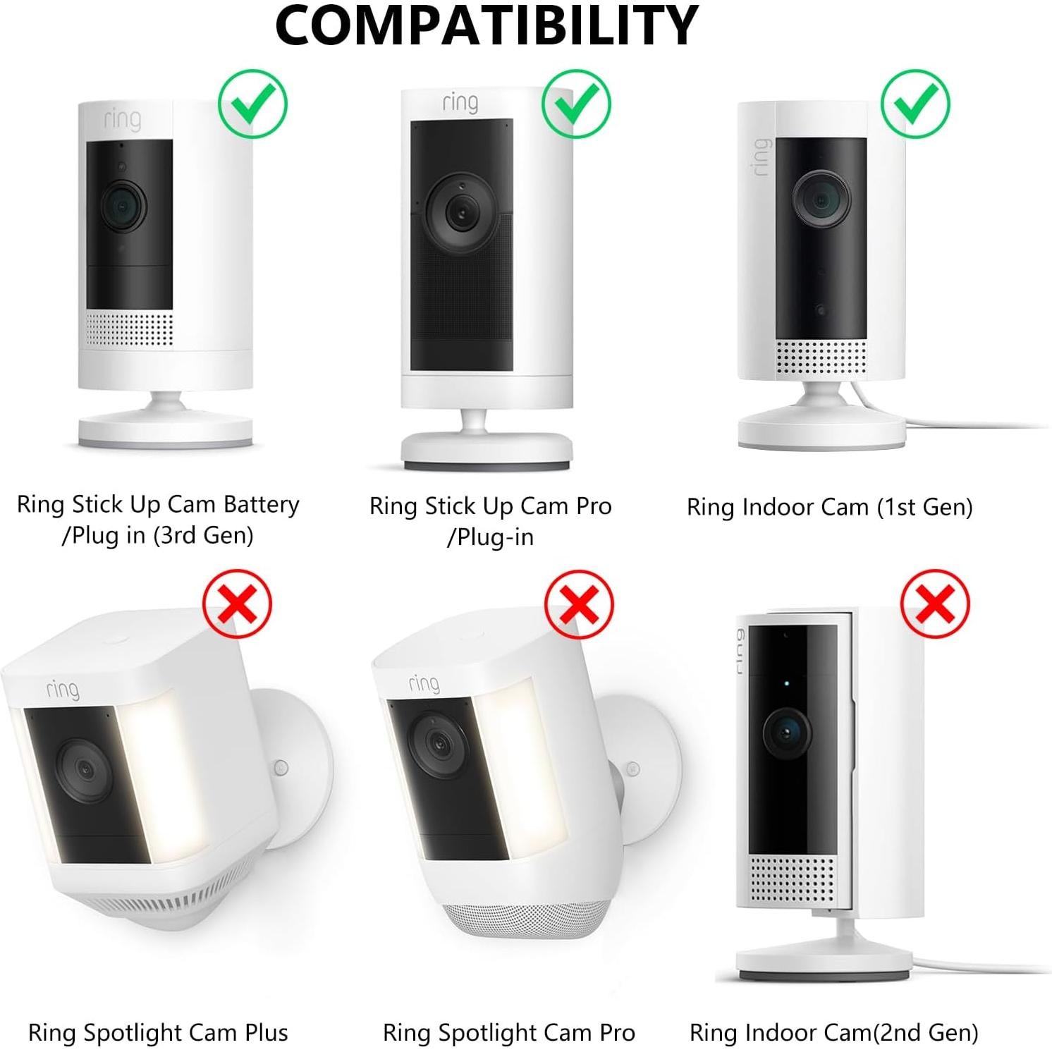 Soporte de Pared para Cámara Ring 2-Pack Ajustable Negro