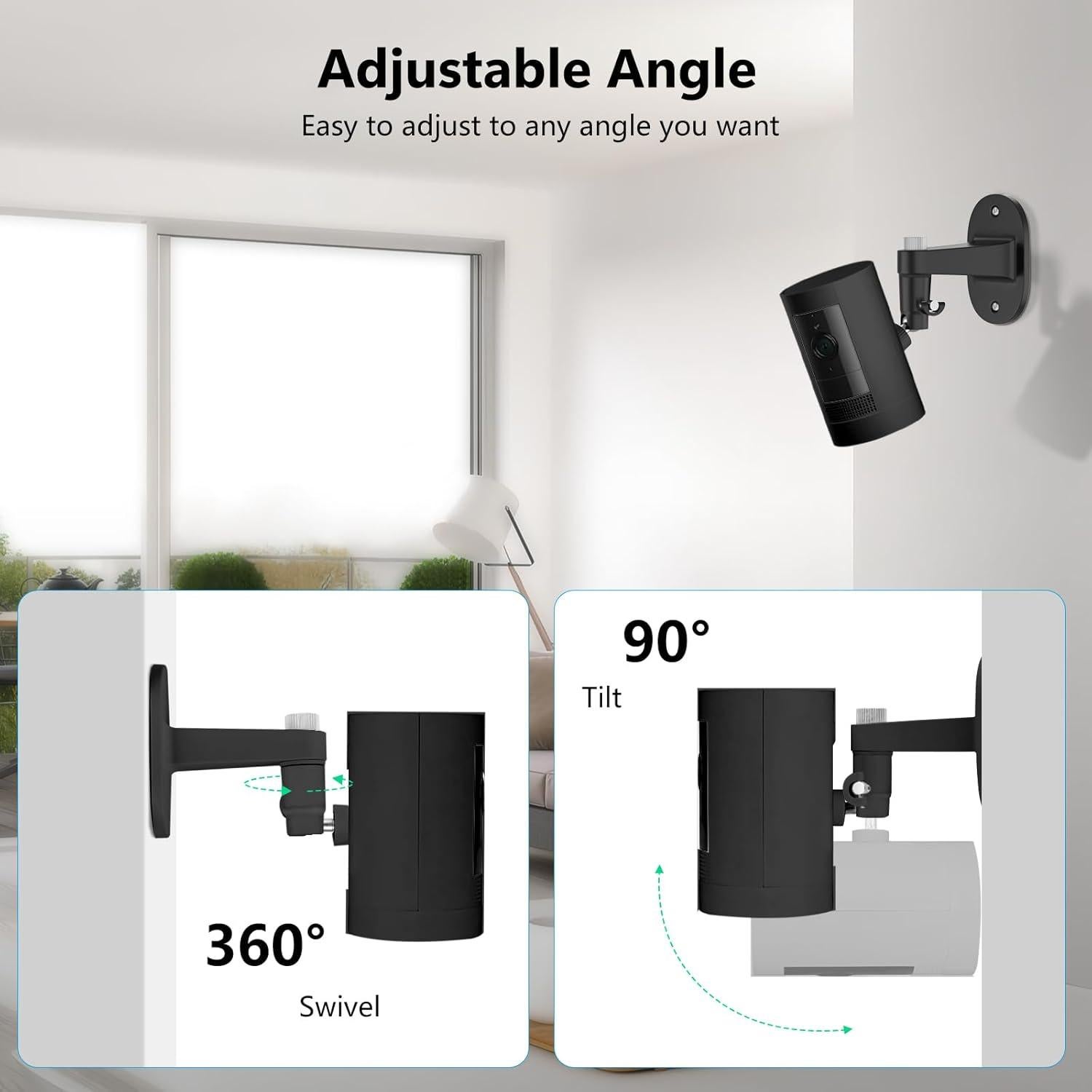 Soporte de Pared para Cámara Ring 2-Pack Ajustable Negro