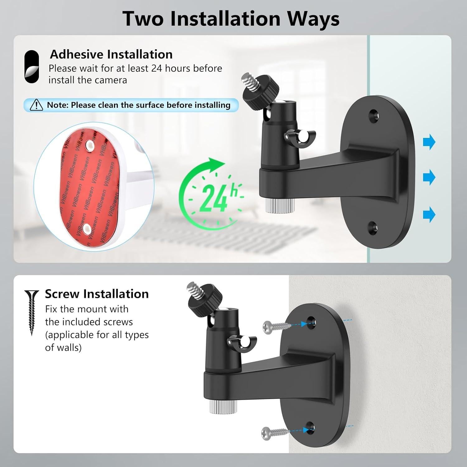 Soporte de Pared para Cámara Ring 2-Pack Ajustable Negro