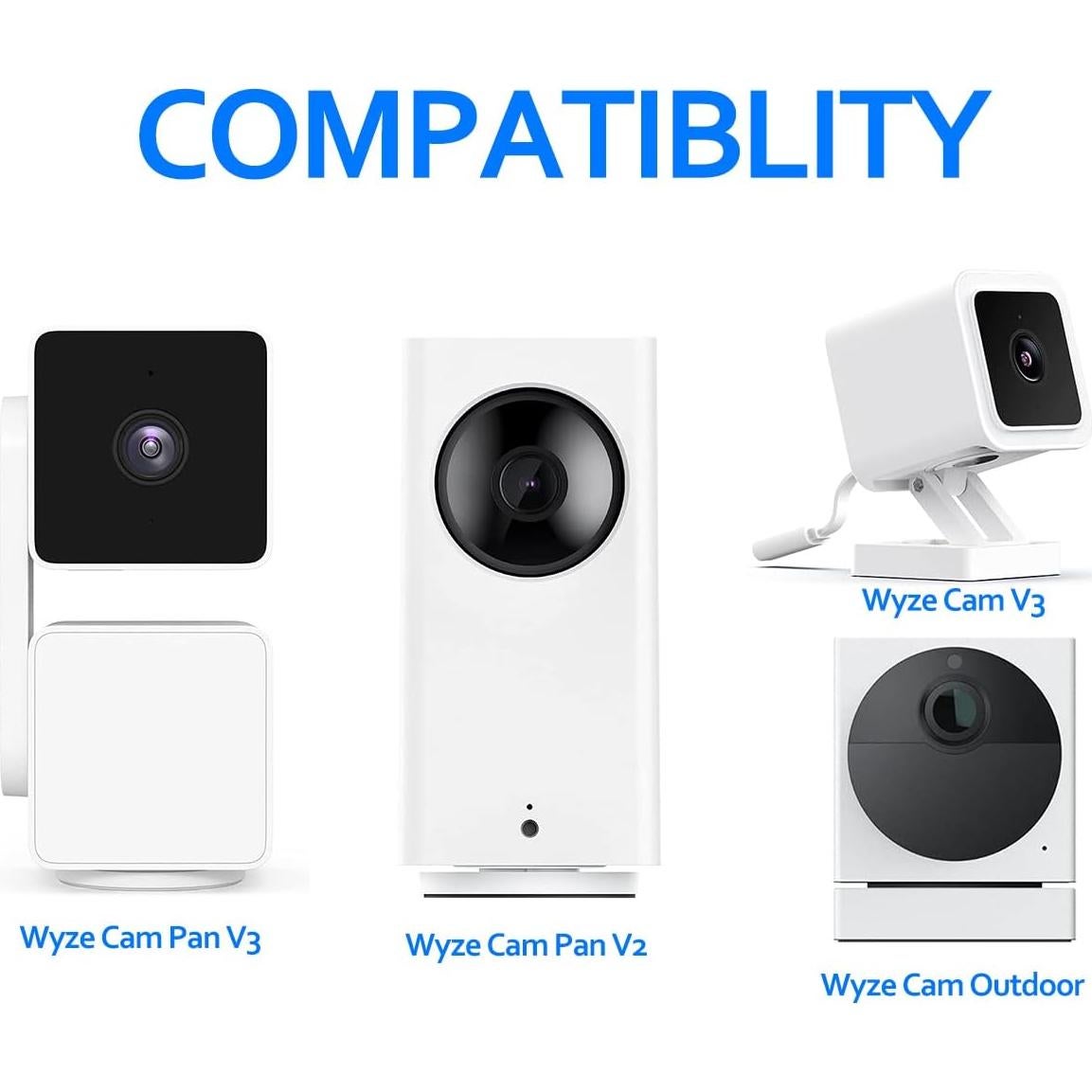 Soporte de Pared Ajustable Pefecon para Wyze Cam V3 y V4 - 2 Unidades