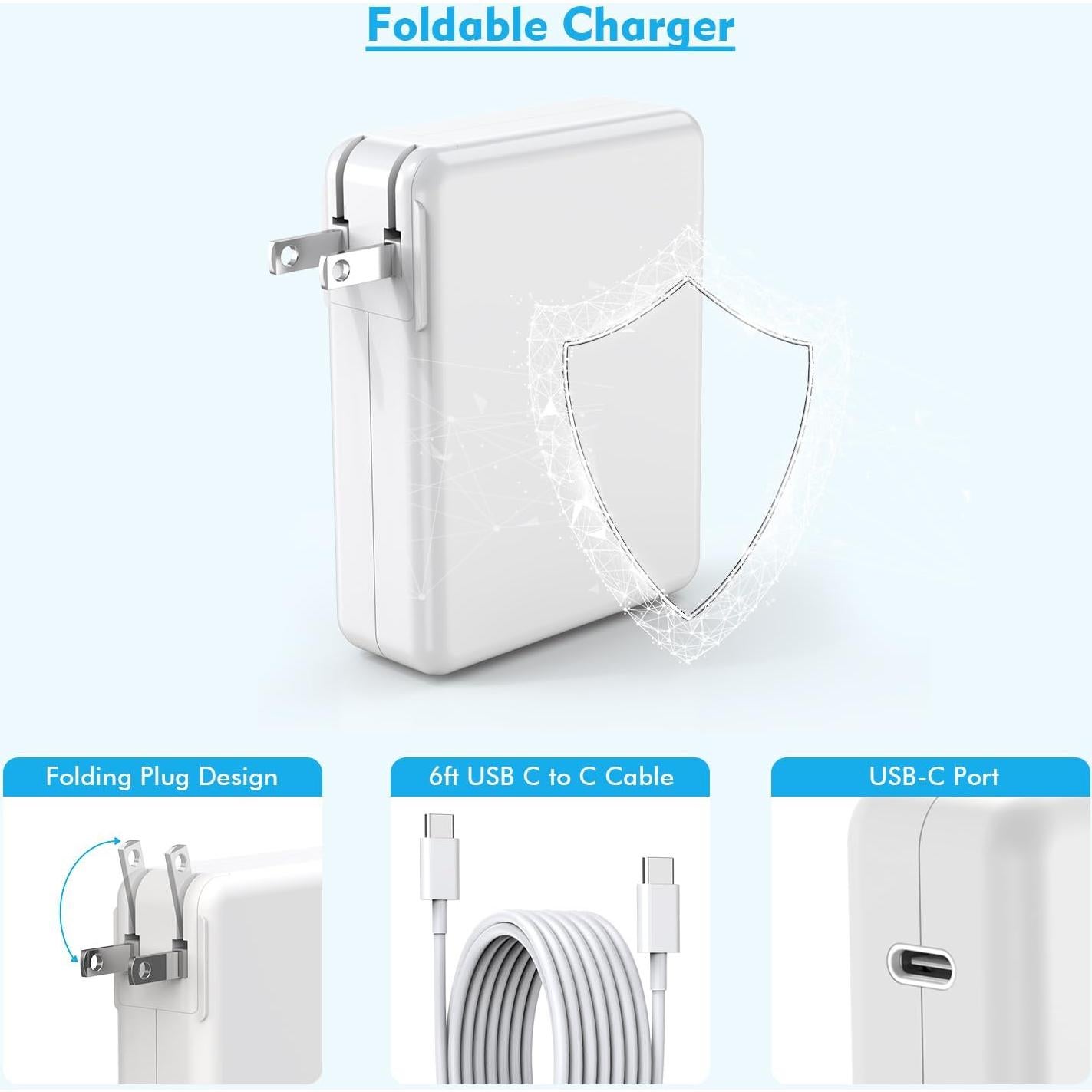 Cargador Rápido USB C 140W StinkLight con Cable 1.8m