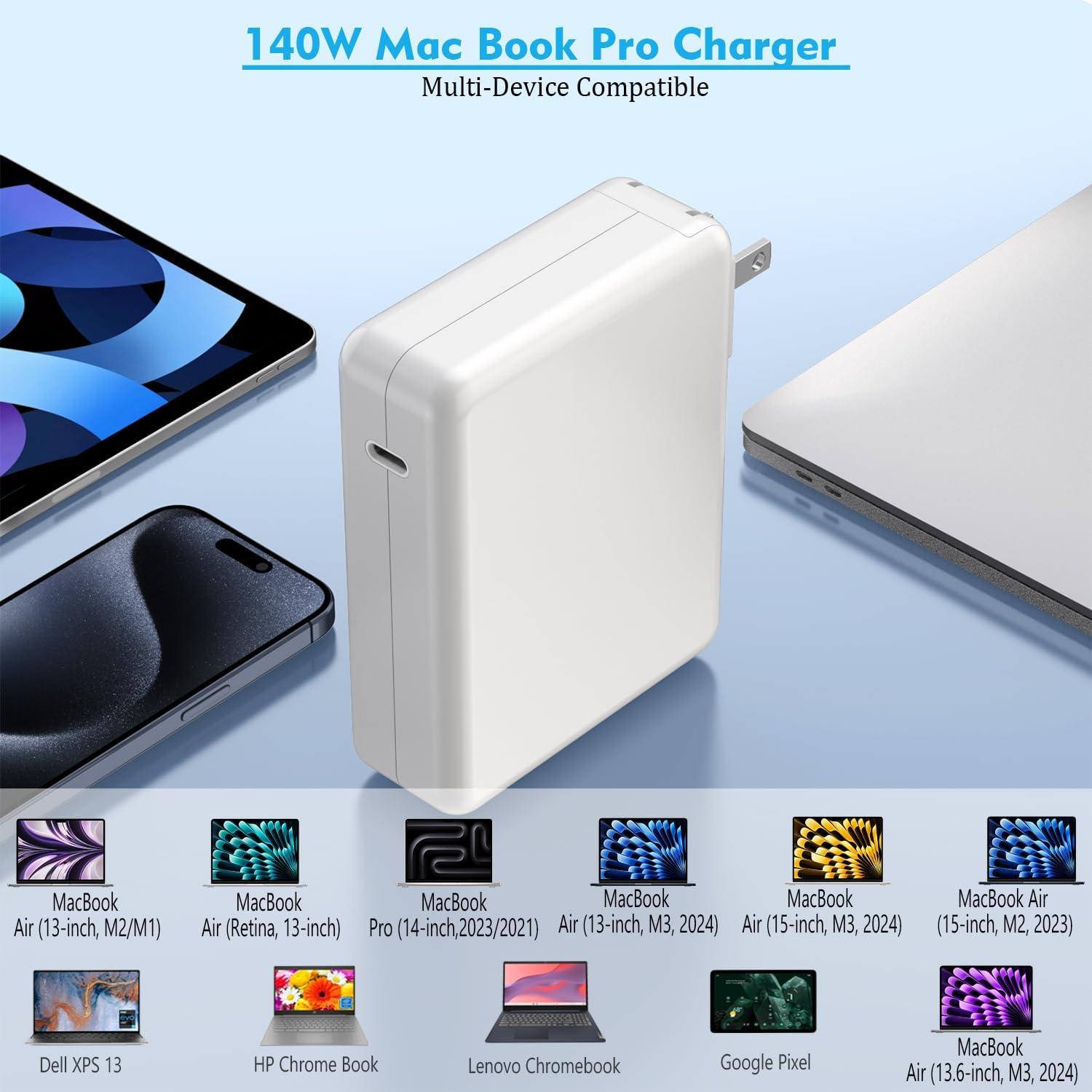 Cargador Rápido USB C 140W StinkLight con Cable 1.8m