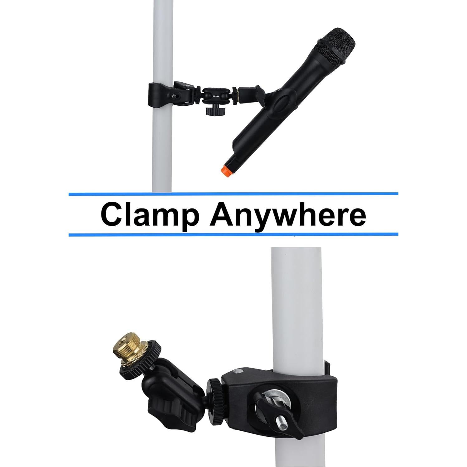 Soporte de Micrófono Mic Crab Clamp Ajustable 1/4" a 5/8"