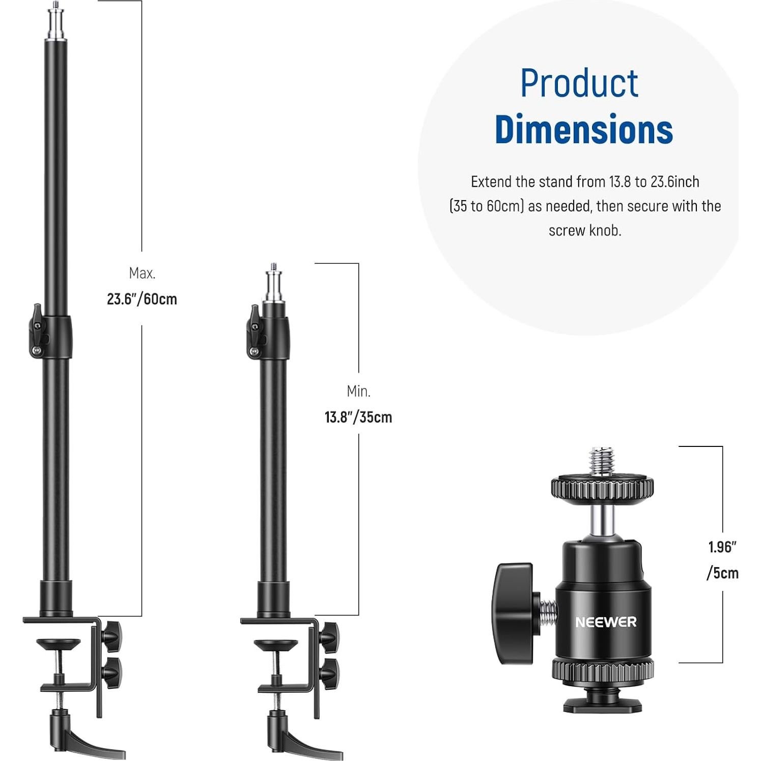 Soporte de Escritorio NEEWER para Cámara y Luz - Paquete de 2