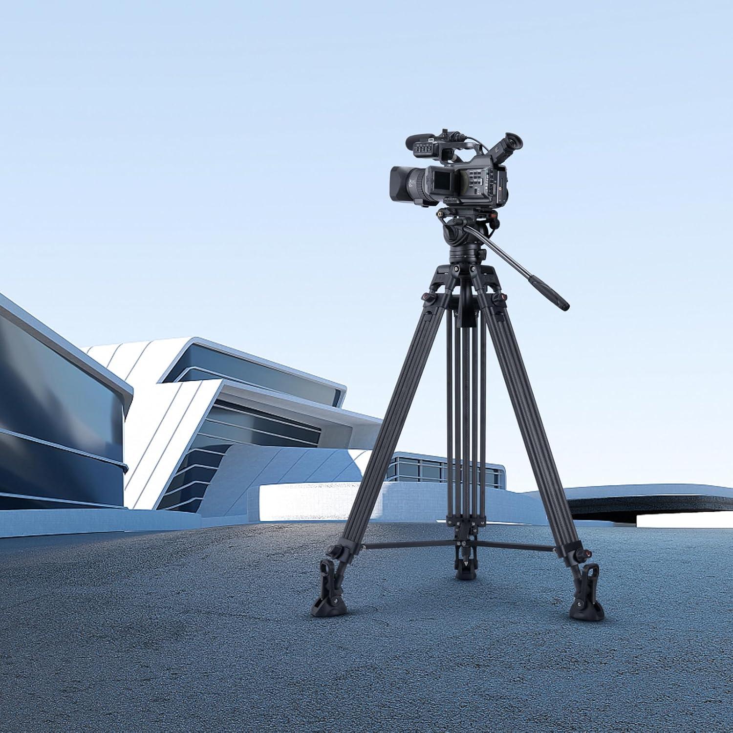 Trípode Profesional Cayer BV25LH de Fibra de Carbono 186 cm