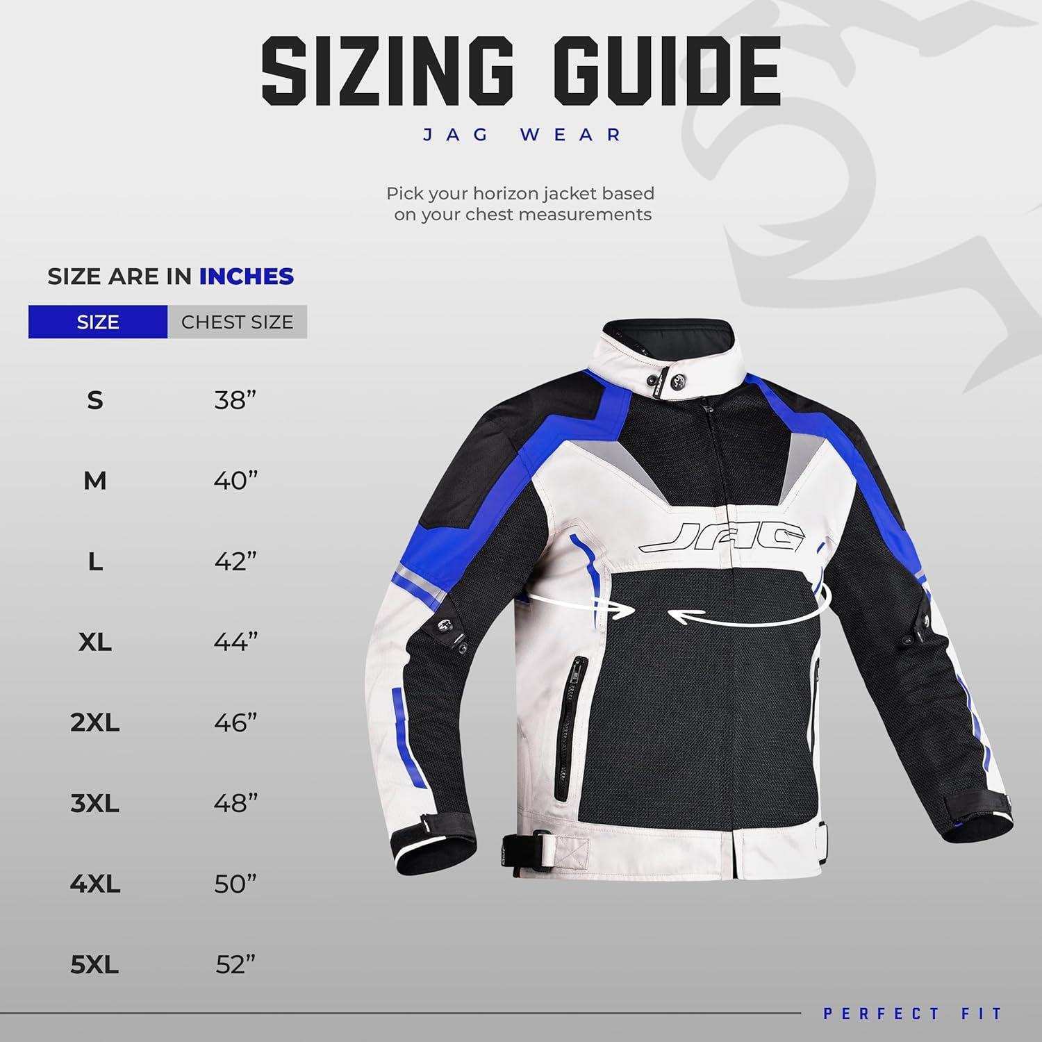 Chaqueta de Motocicleta JAG Horizonte - Armadura CE Nivel 1 - Azul