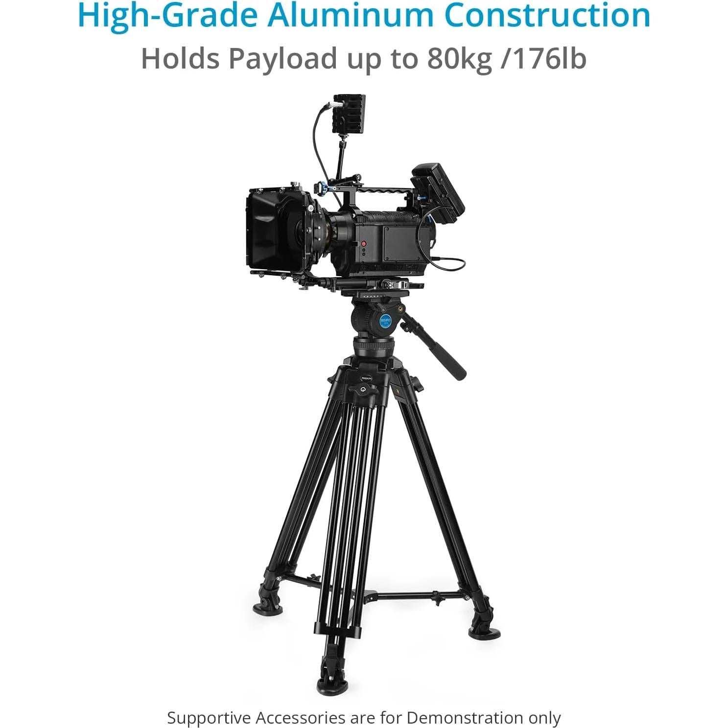 Trípode Proaim P-TP-100-B para DSLR, Carga 80kg, Altura 78.74-134.62cm